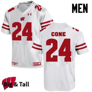 Men's Wisconsin Badgers NCAA #24 Madison Cone White Authentic Under Armour Big & Tall Stitched College Football Jersey FE31L18JL